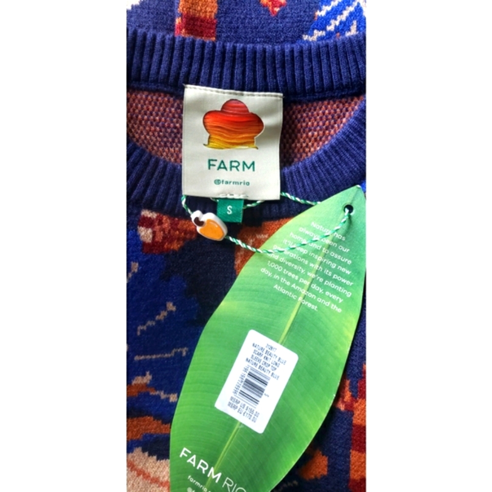 Farm Rio Nature Beauty Knit Crop Top Sweater - Picture 11 of 12